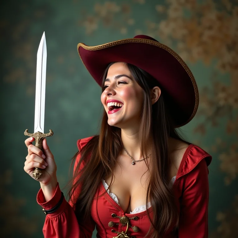 Mulher Plus Size rindo com chapéu do Gato de Botas