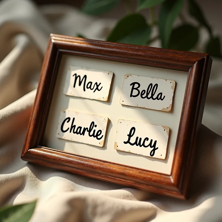 Nomes de cachorro clássicos escritos à mão