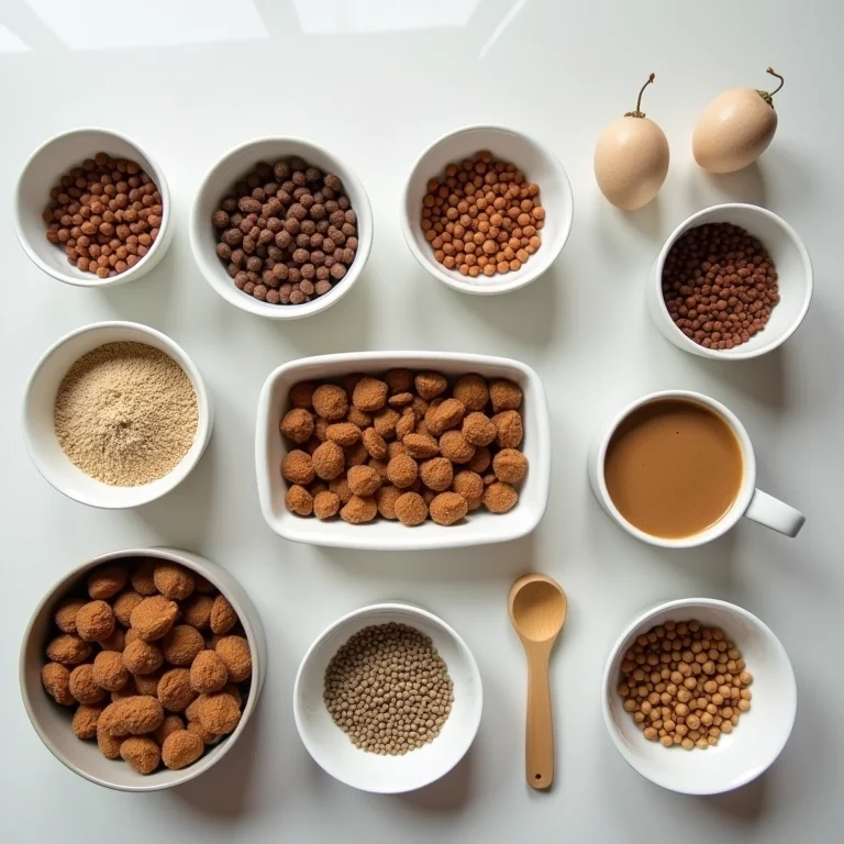 Organização dos ingredientes para patê de gato caseiro