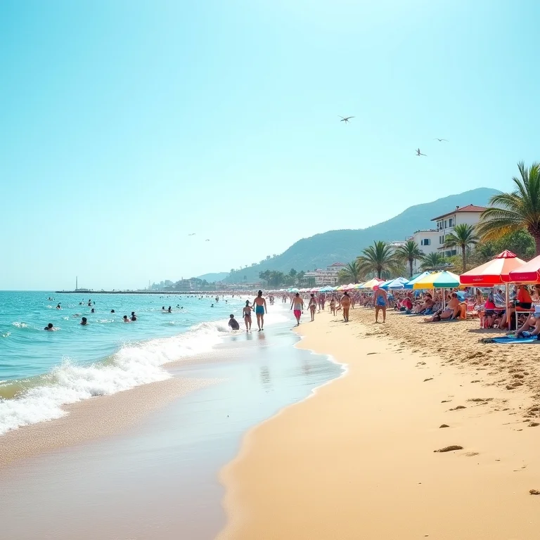 Orla vibrante de Meia Praia em Itapema