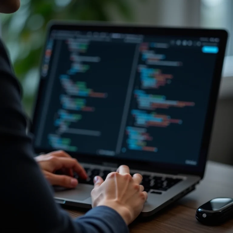 Pessoa usando editor de HTML para criar assinatura de e-mail