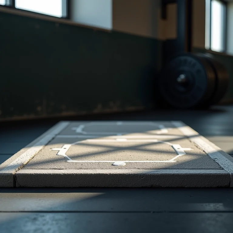 Plataforma de levantamento de peso com marcas de giz