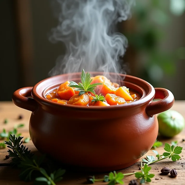 Prato de Chiclete de Camarão em panela de barro