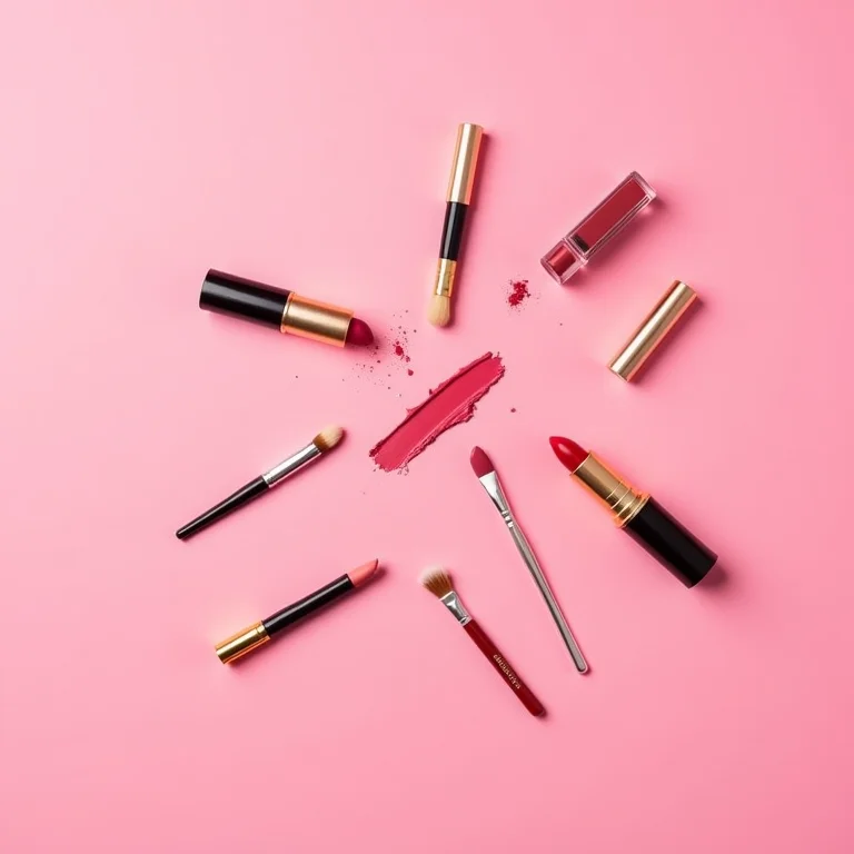 Produtos de maquiagem danificados representando a ilusão de lucro fácil na revenda