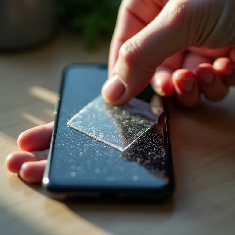 Removendo película protetora do celular