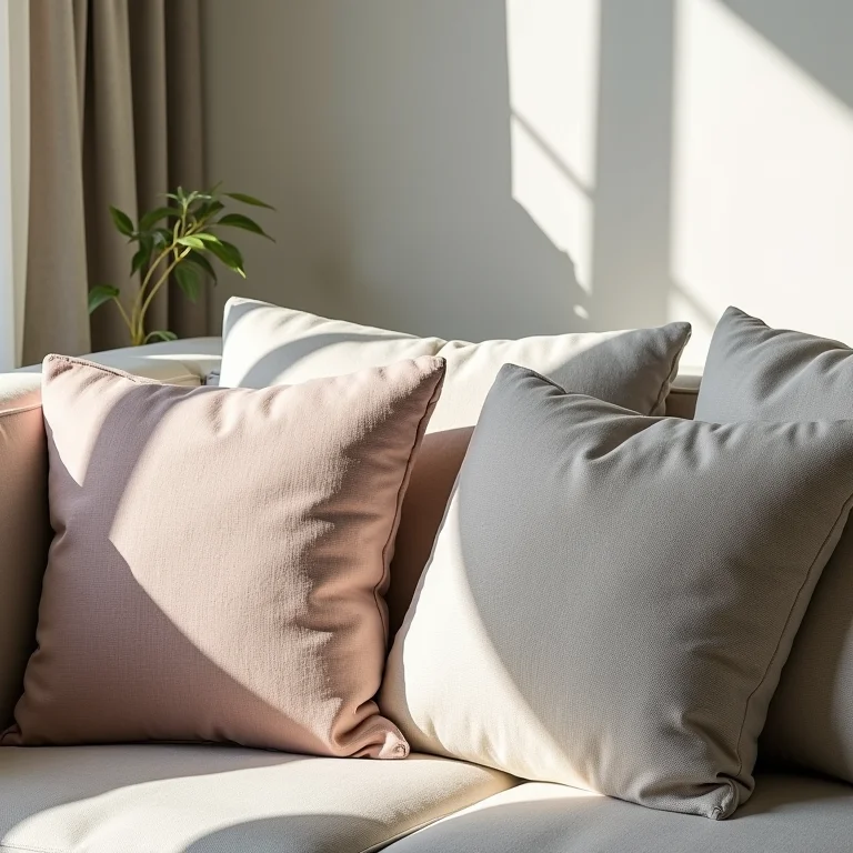 Salas decoradas com capas de almofada sem costura.