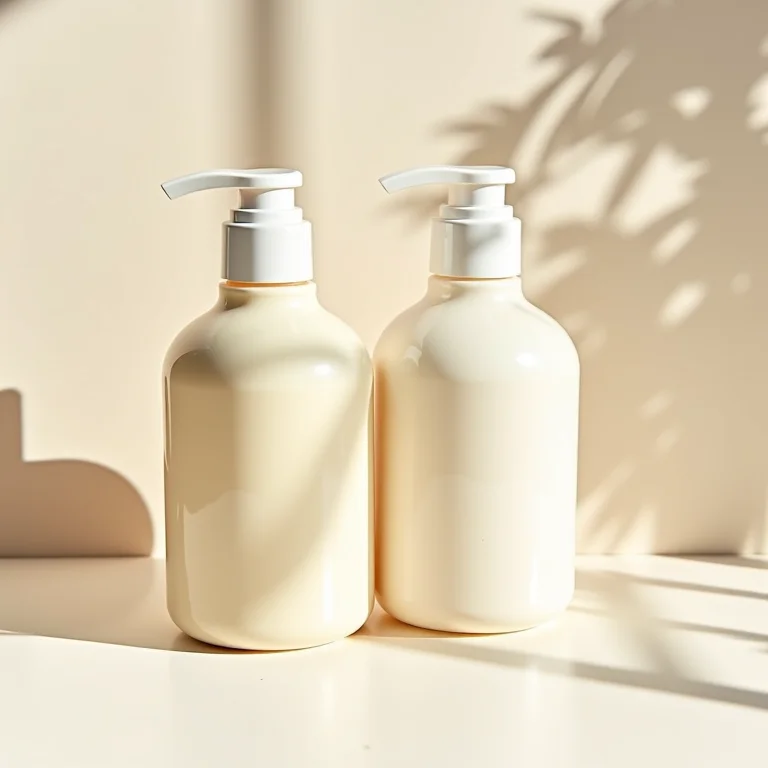 Shampoos e condicionadores para cabelos cacheados em flat lay