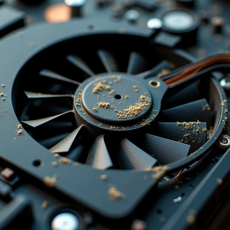 Sujeira no motor do cooler de notebook