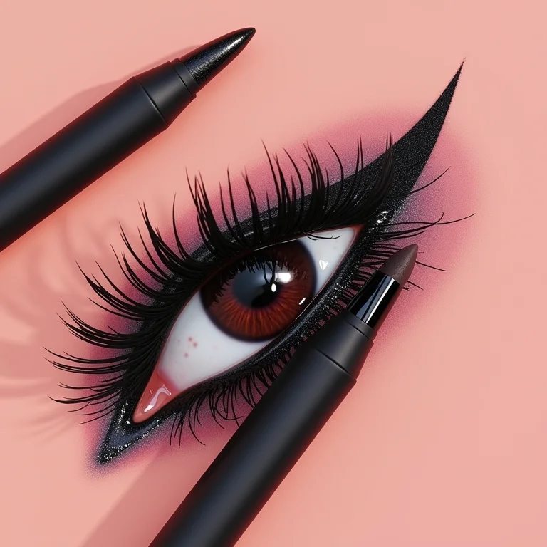 Swatches de delineadores com boa pigmentação