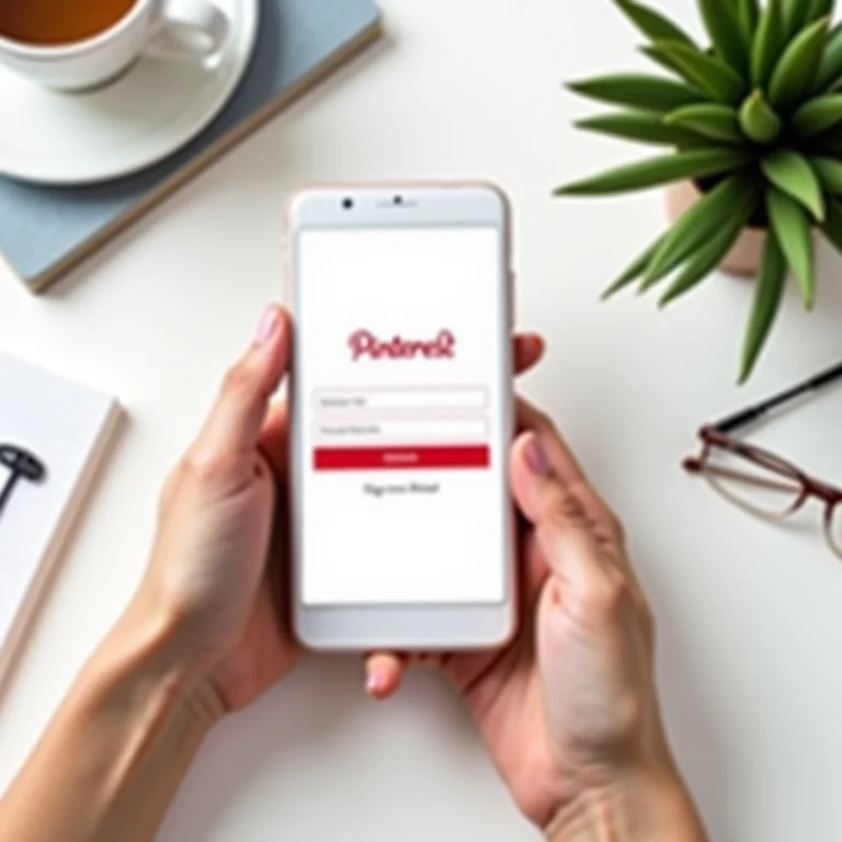 Tela de cadastro do Pinterest em um smartphone