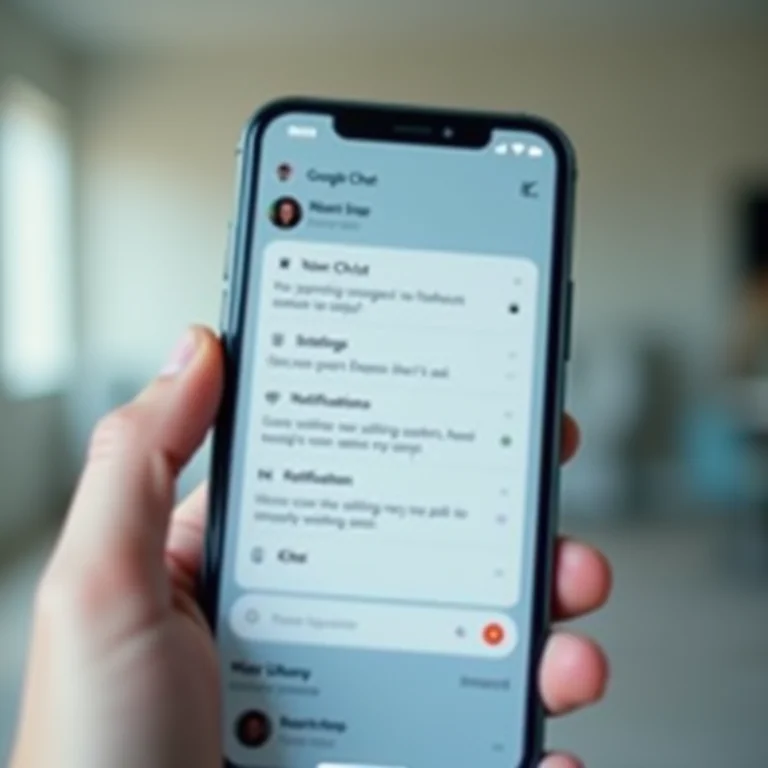 Tela de configurações de notificação do Google Chat em um smartphone