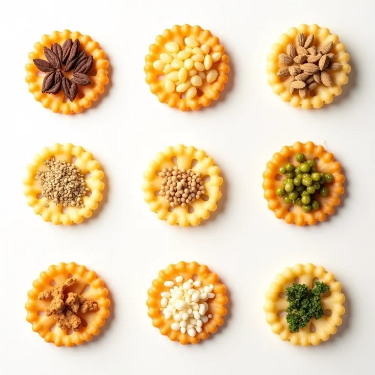 Variedade de biscoitos de arroz