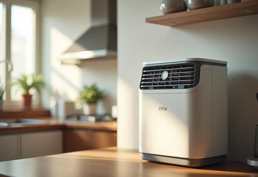 Visão aproximada de um depurador de ar engordurado em uma cozinha moderna