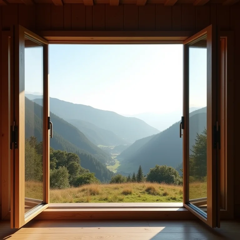 Vista panorâmica de Monte Verde a partir de um chalé