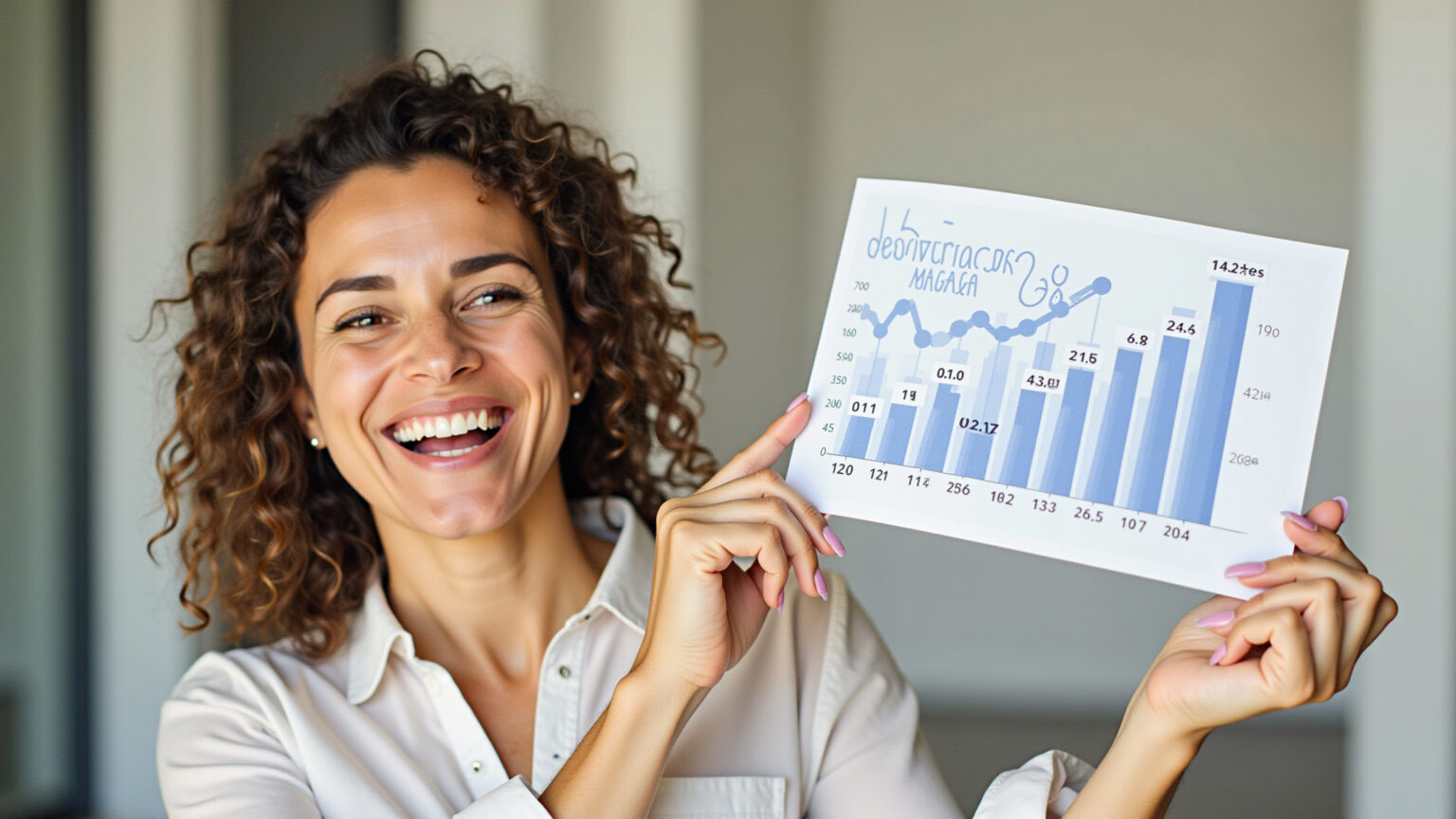 Desafio 52 Semanas: A Tabela Secreta do Sucesso em 2026 Mulher sorrindo com tabela do desafio das 52 semanas.