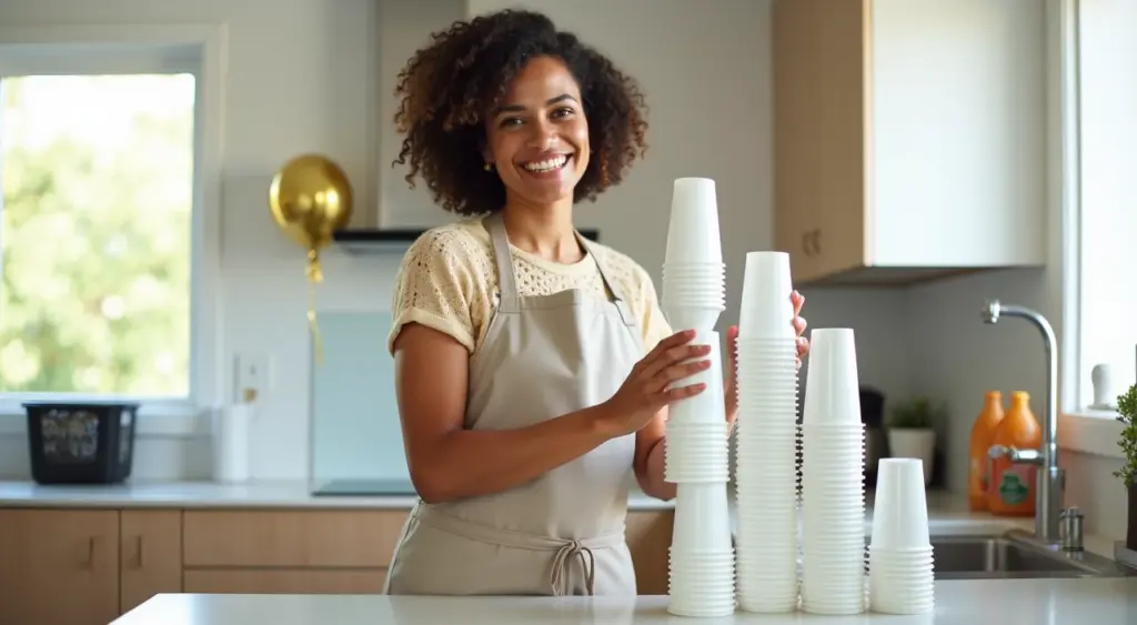 Como guardar copos descartáveis após a festa sem bagunça e economizando
