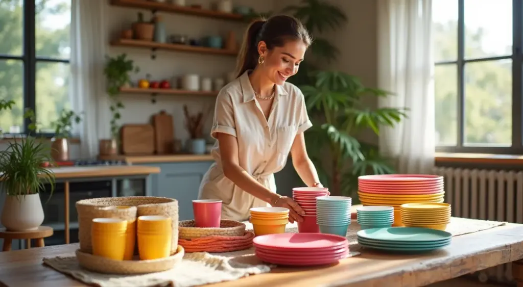 27 Ideias Criativas para Organizar Pratinhos e Copos de Festa (Sem Bagunça!)