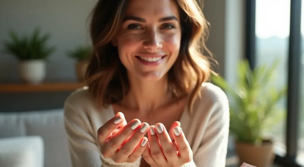 Aplicar glitter mega fino em unhas naturais: brilho de salão sem sair de casa