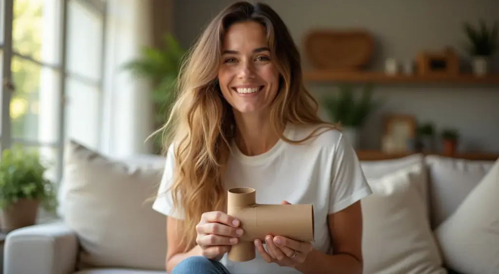 Como fazer brinquedo de gato com rolo de papel em 10 min (sem gastar nada)