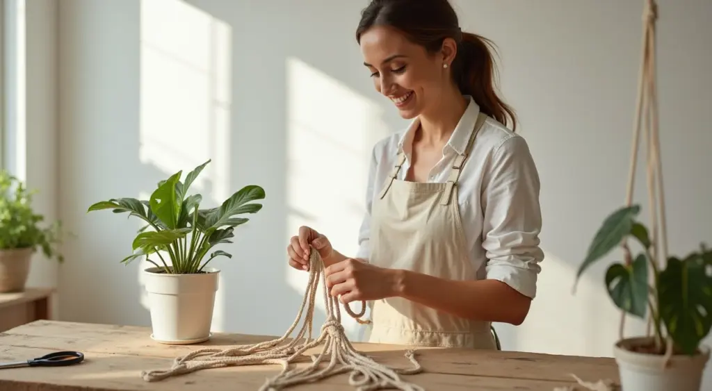 Como fazer um suporte de macramê para plantas simples em 1 hora