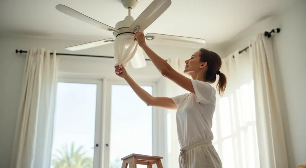 Como limpar ventilador de teto sem espalhar poeira: o truque da fronha em 5 min