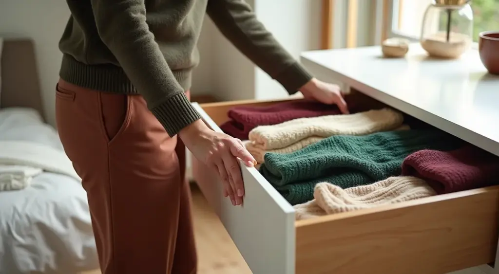 Como organizar a gaveta de blusas de frio sem bagunçar tudo ao puxar uma Como organizar a gaveta de blusas de frio sem bagunçar tudo ao puxar uma