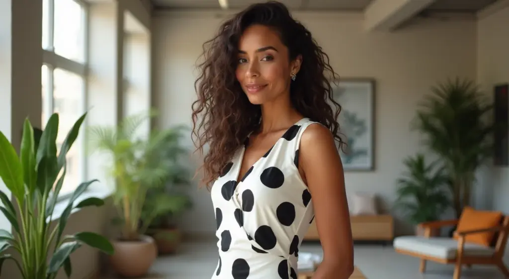 Como usar estampa de bolinhas grandes sem errar na proporção