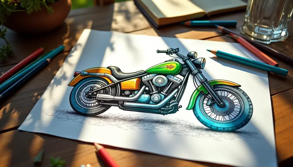 40 Desenhos de Moto para Pintar: Grátis para Imprimir