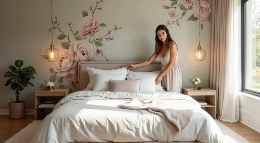 27 Ideias de Quarto de Casal com Papel de Parede Floral (Do Romântico ao Moderno)