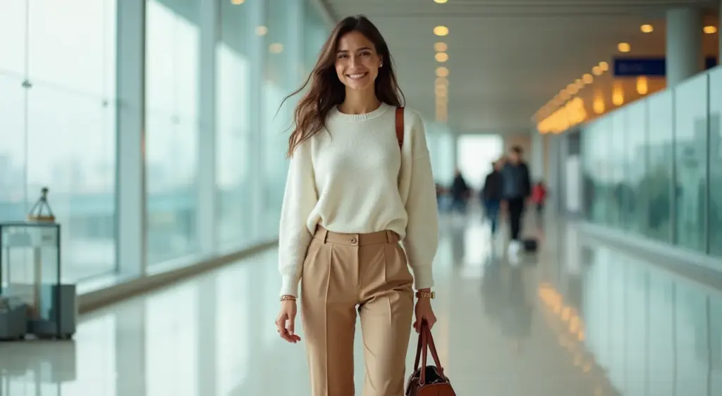 27 Ideias de Look para Viajar de Avião sem Parecer que Dormiu no Aeroporto