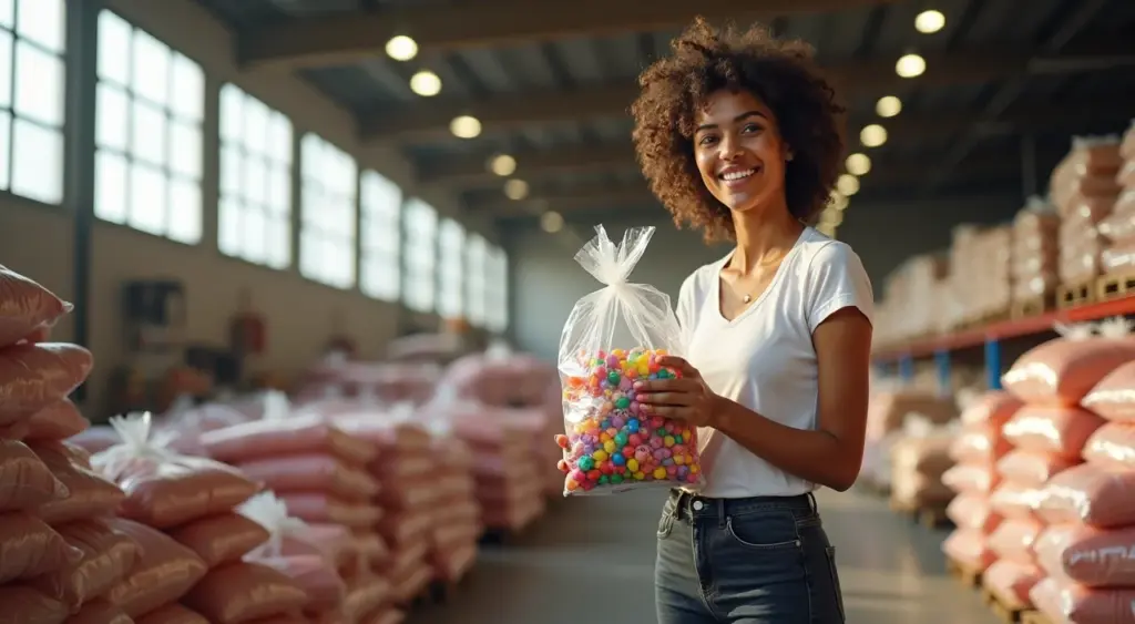 Onde comprar sacolas boca de palhaço por quilo e economizar até 40%