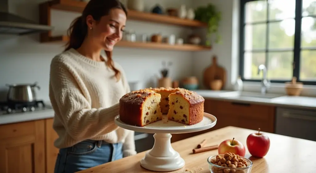 Receita de bolo de maçã com passas e nozes: macio por 3 dias e crocante sempre