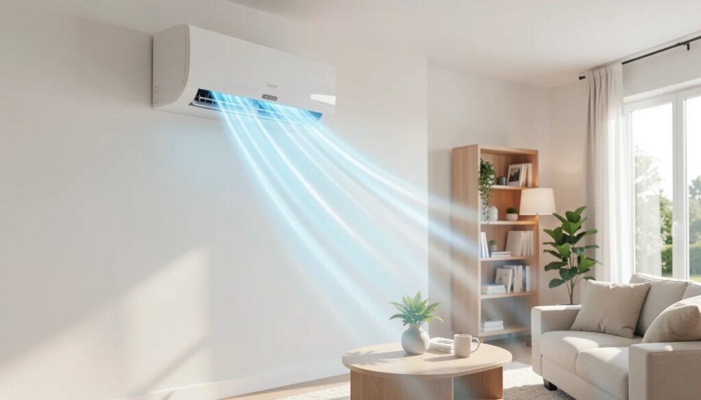 Como escolher um ar-condicionado? Veja os principais fatores antes de comprar Ar-condicionado moderno instalado na parede de uma sala iluminada